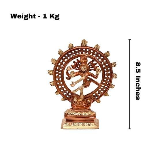 Brass Natraj (H 8.5 Inches, Weight 1 Kg)