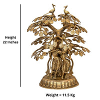 Thumbnail for Brass Radhe Krishna under Kalpataru (H 22 Inches, Weight 11.5 Kg)