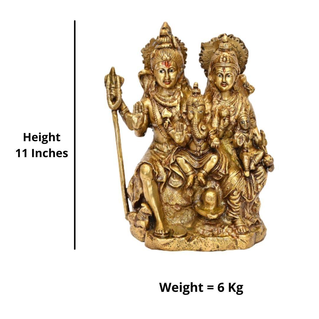 Brass Shiv Parivar (H 11 Inches, Weight 6 Kg)