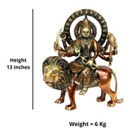 Thumbnail for Brass Singh Vahini Durga (H 13 Inches, Weight 6 Kg)