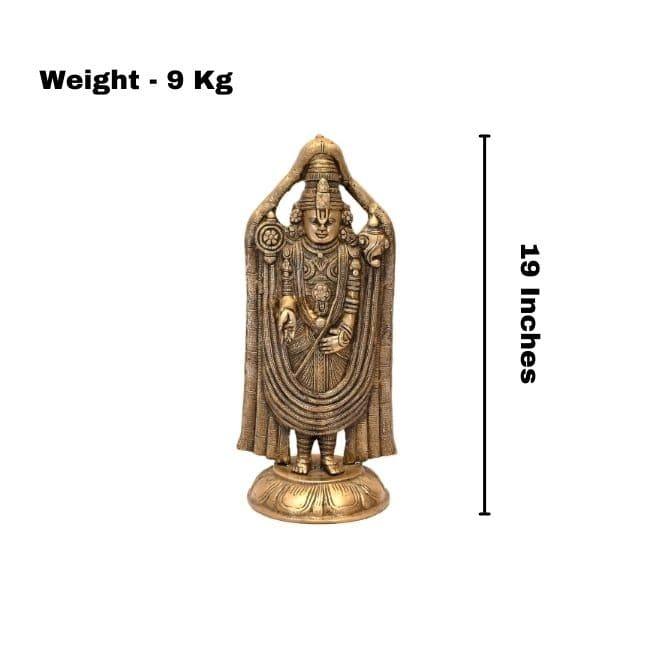 Brass Tirupati Balaji (H 19 Inches, Weight 9 Kg)