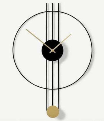 Bumper Sale Black Gold Fixed Pendulam wall Clock (24 x 30 Inches)