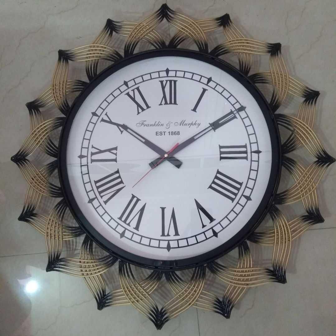 Bumper Sale Designer metallic Lotus Ring Wall Clock (24 x 24 Inches)
