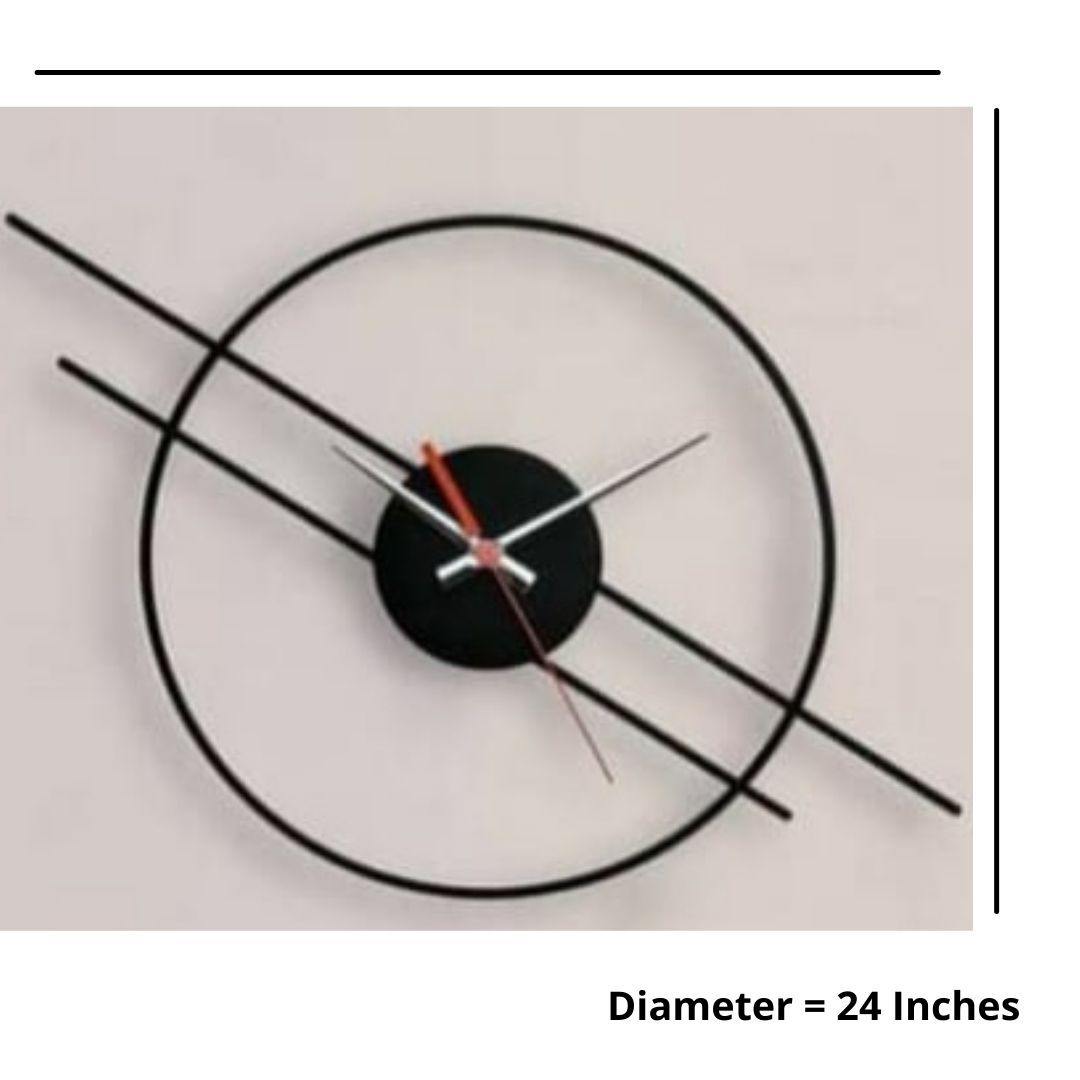 Bumper Sale Designer Metallic Parellal lines circle wall clock (24 Inch Dia)