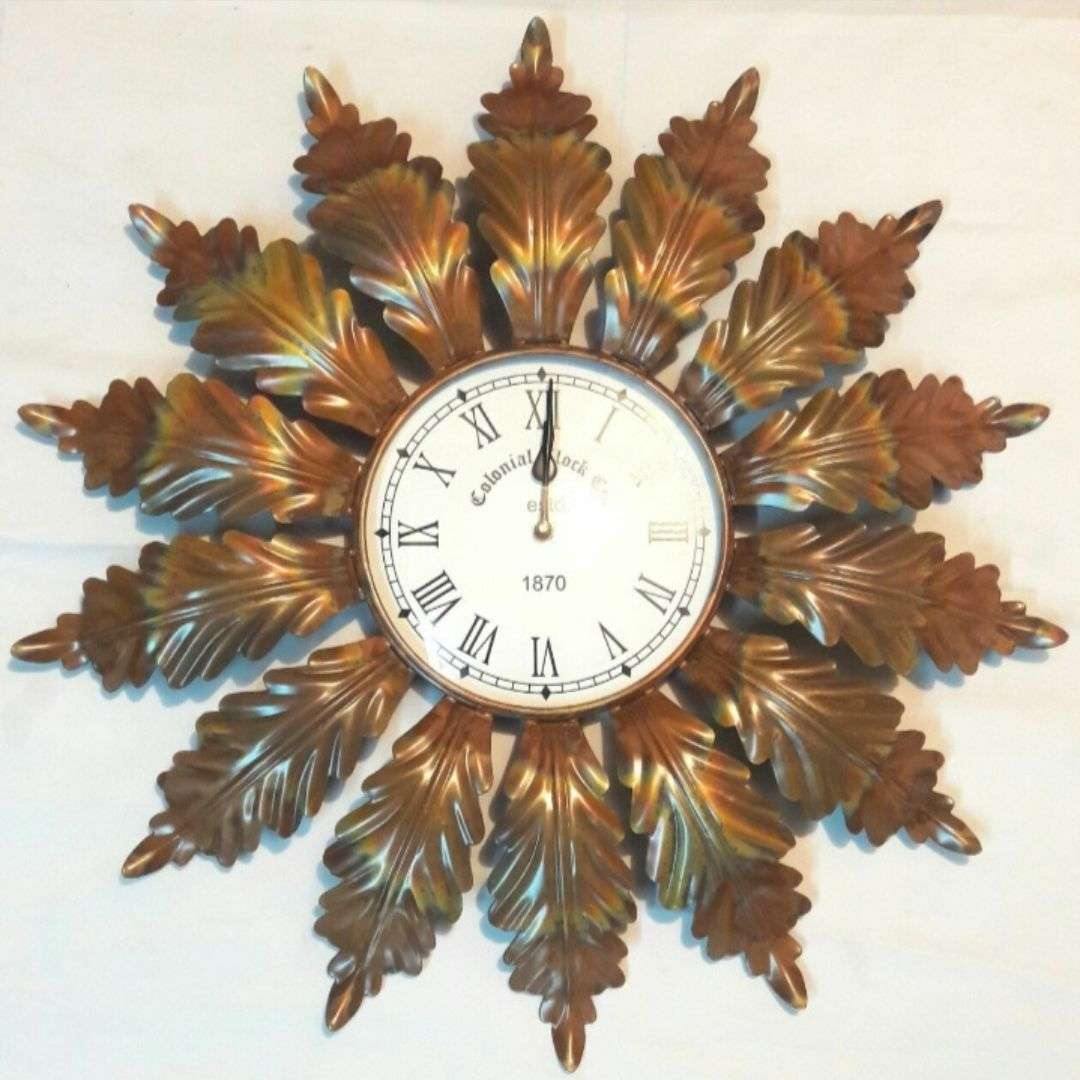 Bumper Sale Designer metallic Premium Flower Clock ( 8 x 24 Inches)