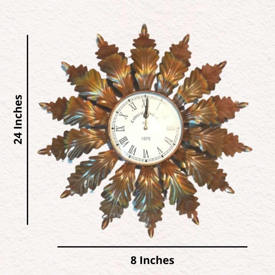 Bumper Sale Designer metallic Premium Flower Clock ( 8 x 24 Inches)