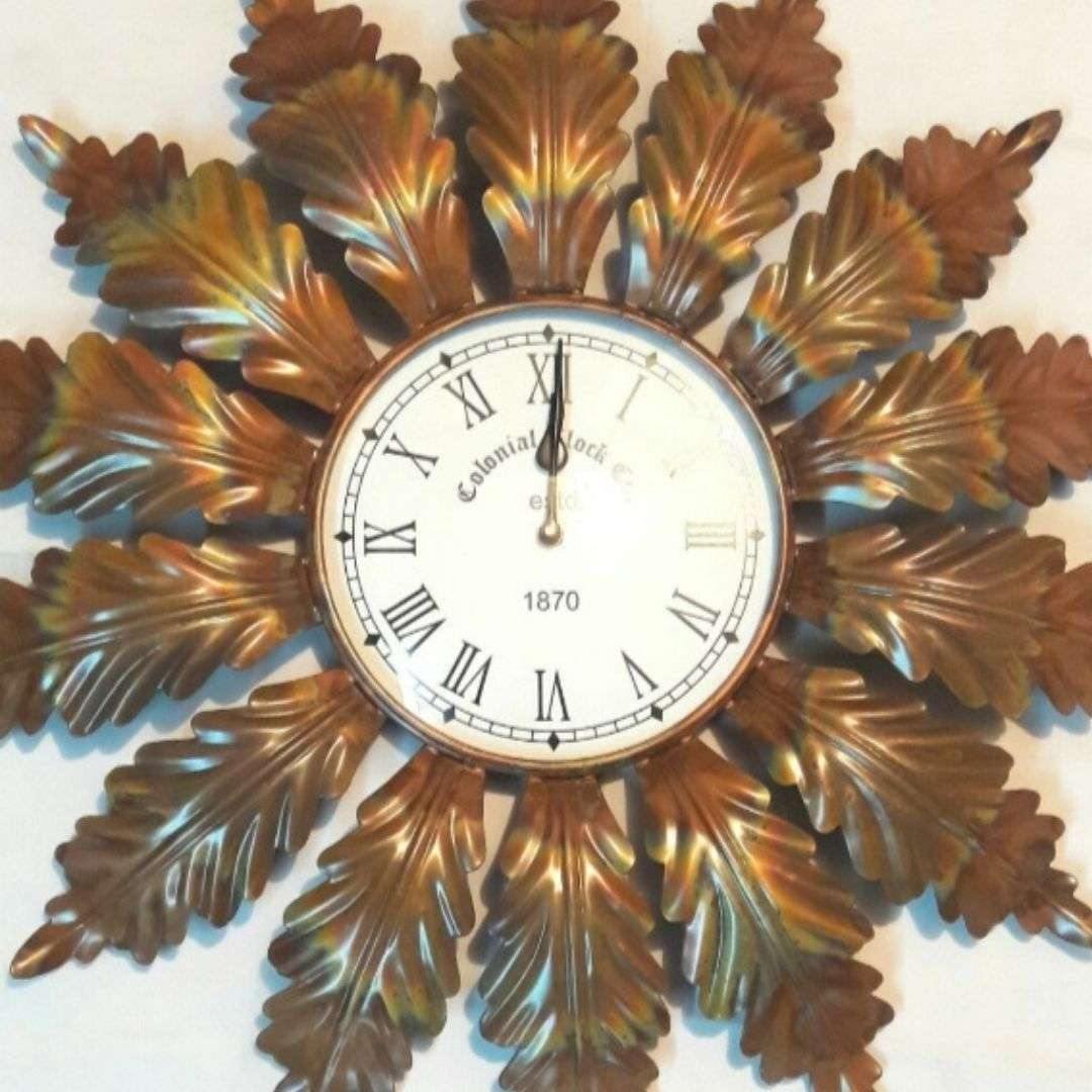 Bumper Sale Designer metallic Premium Flower Clock ( 8 x 24 Inches)