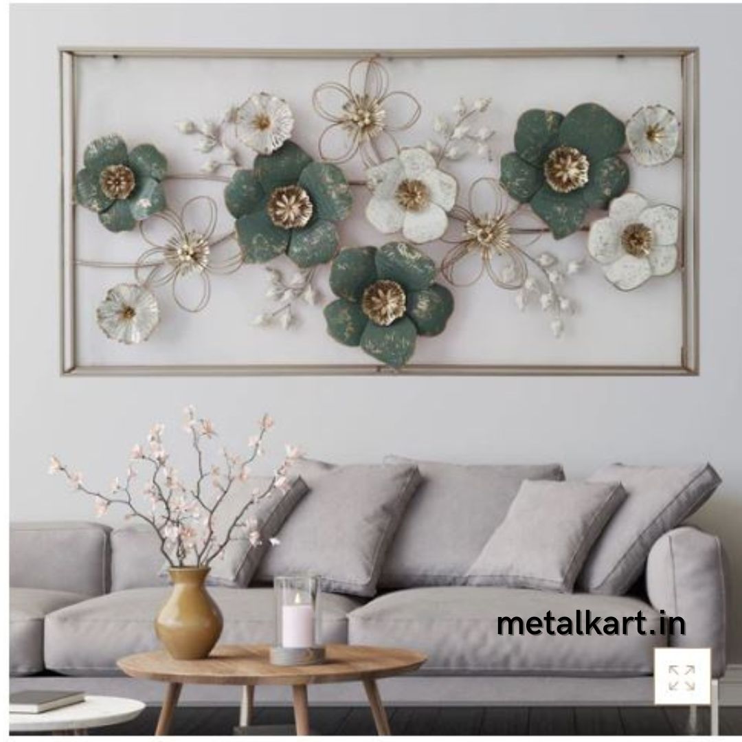 Bumper Sale Metallic floral frame wall art (53 x 27 Inches