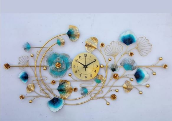 Bumper Sale Metallic half moon designer wall clock (48 x 25 Inches)