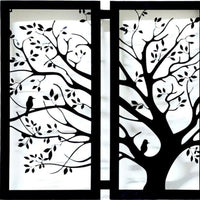 Thumbnail for Bumper Sale Metallic Shady tree with Birds wall design (36.7 x 23 Inches)
