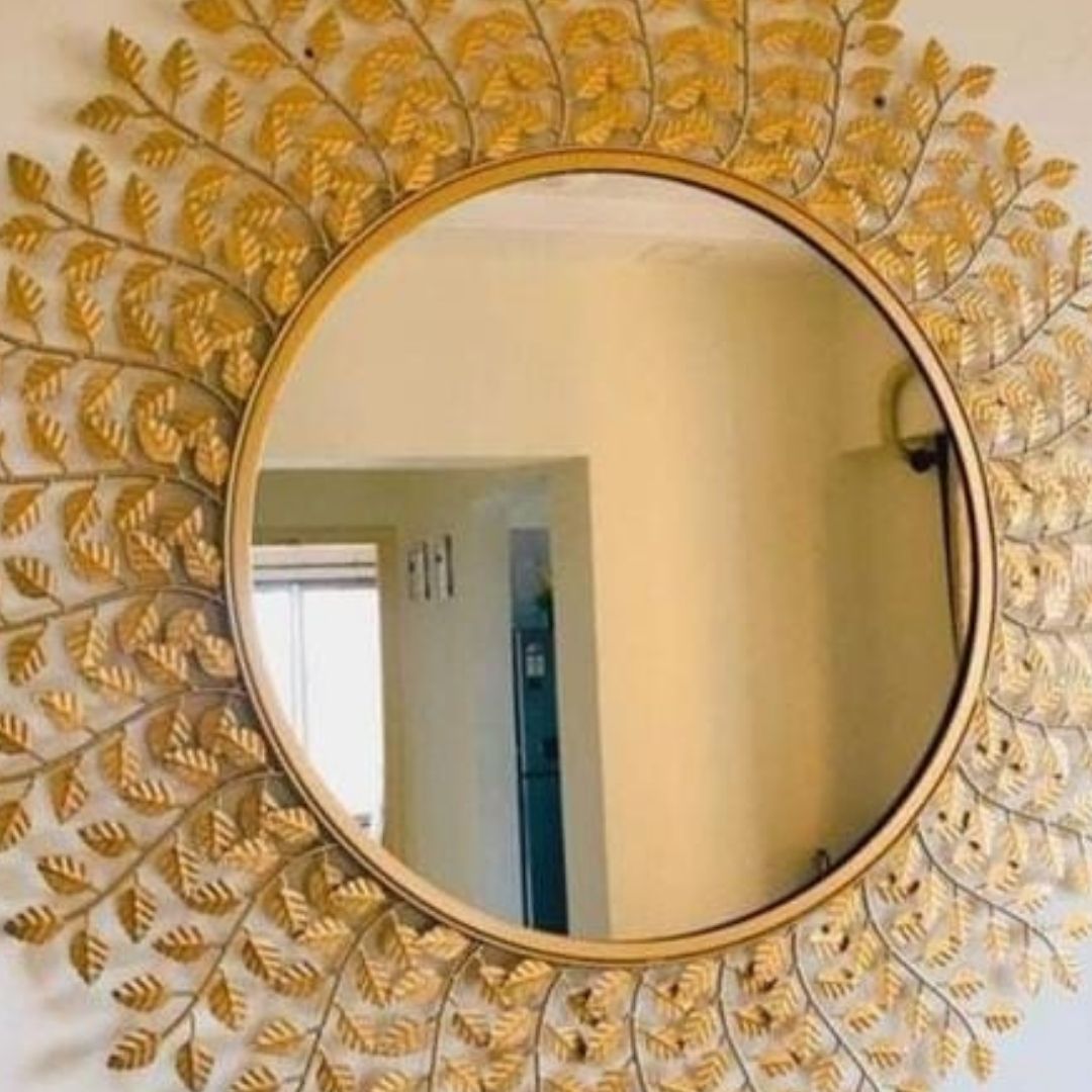 Bumper Sale Tiny Leaves Circular mirror (30 Inches Dia)