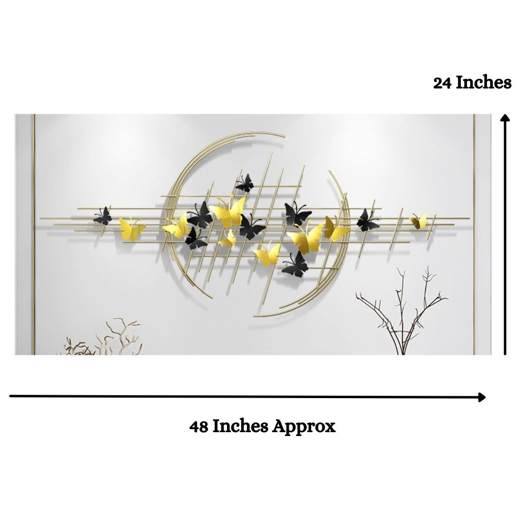 Butterfly Net Circular Metal Wall Art (48 x 24 Inches)