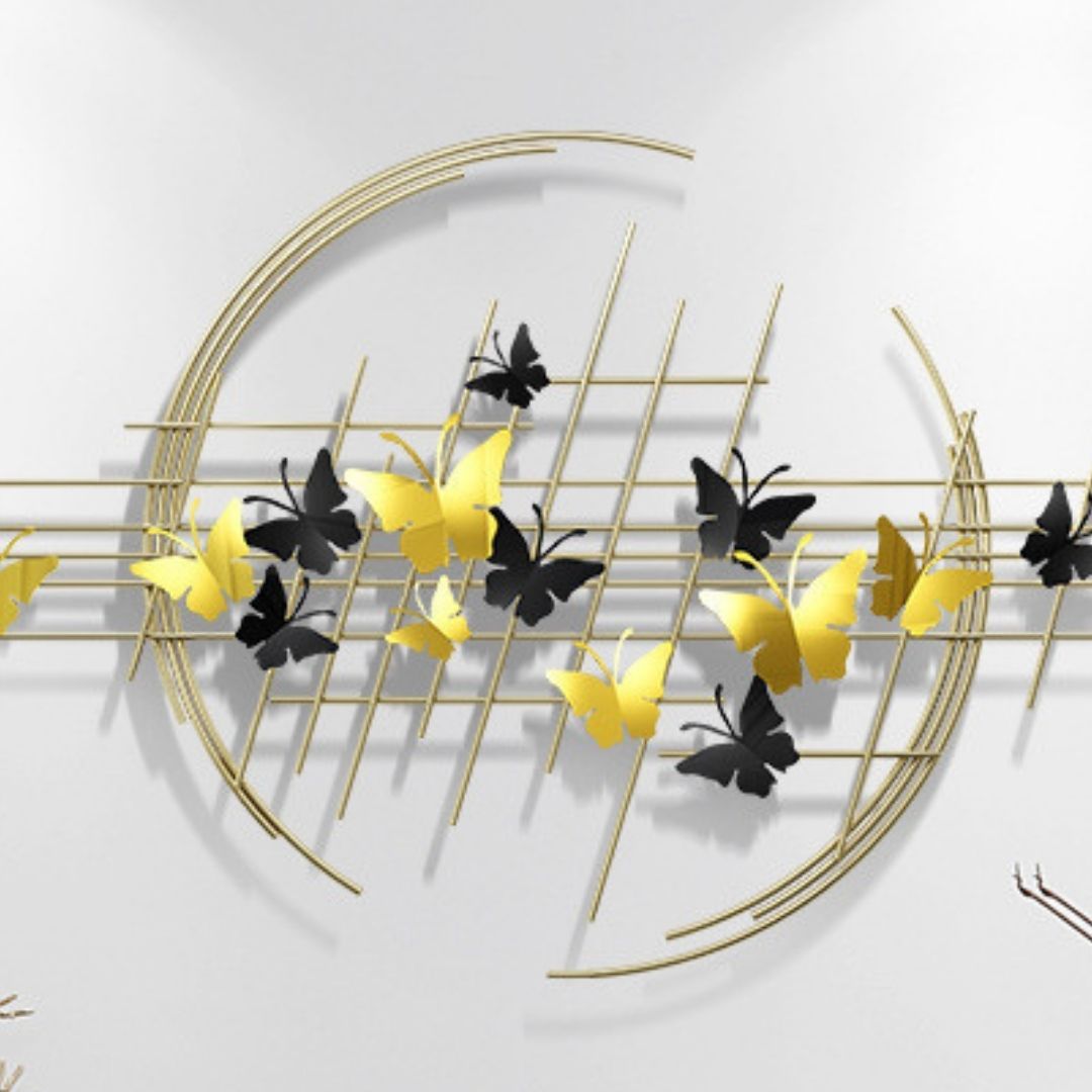 Butterfly Net Circular Metal Wall Art (48 x 24 Inches)