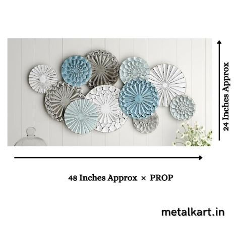 Chromatic Circles Metallic Wall Decor with Cool and Warm Tones (48 x 24 Inches)