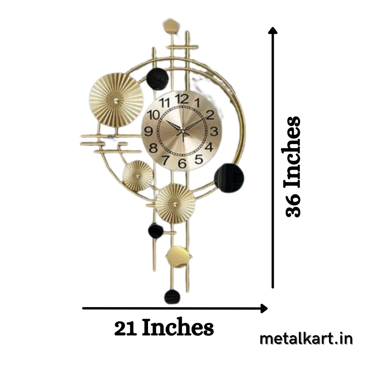 Circular Metallic plates wall centre designer Clock (21*1.5*36 Inches)
