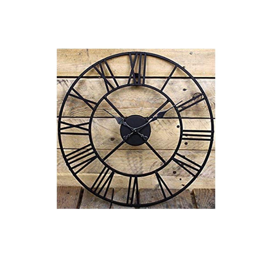 Designer Metallic Black Roman Clock (Dia 24 inches)