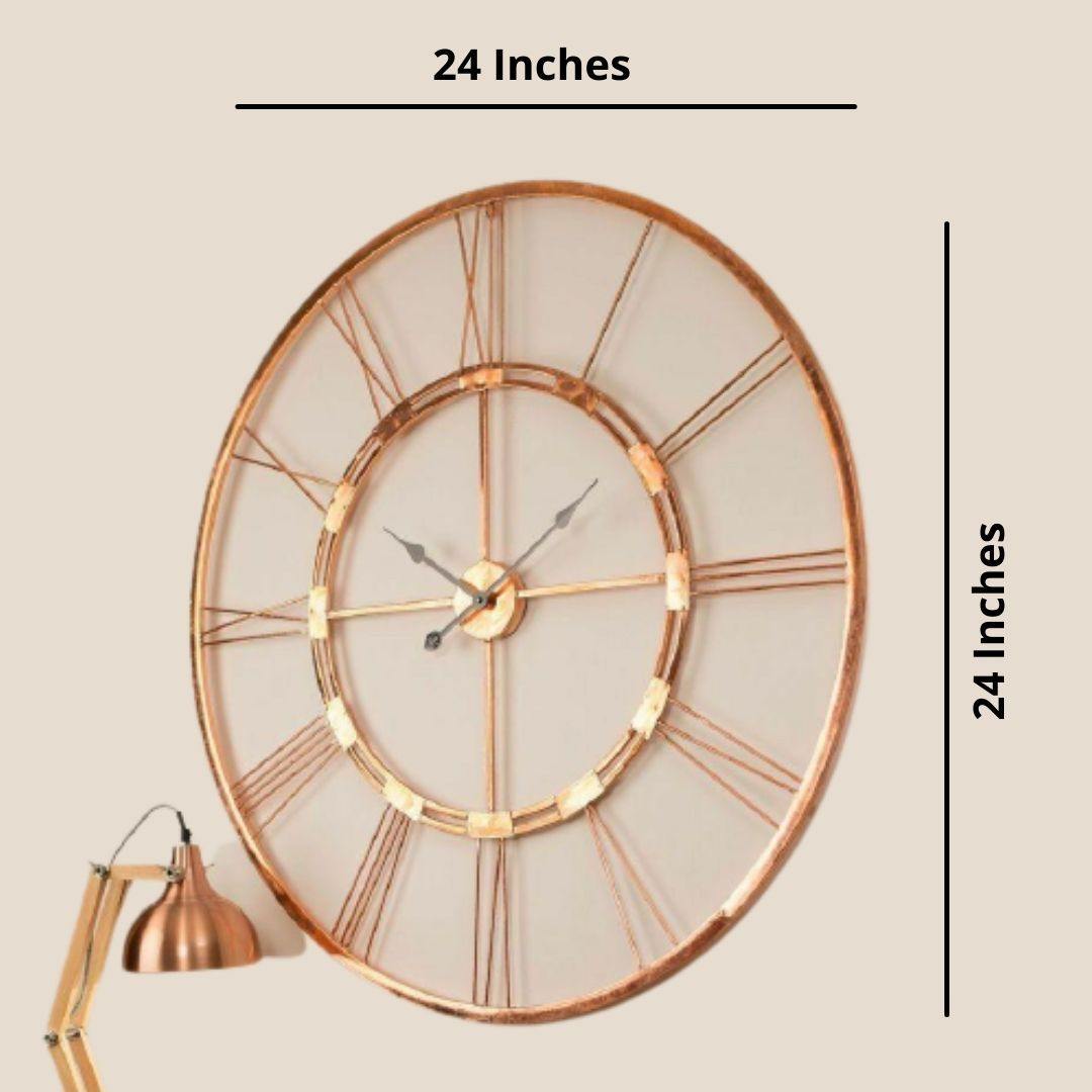Designer metallic Copper Ring Wall Clock (Dia 24 Inches)