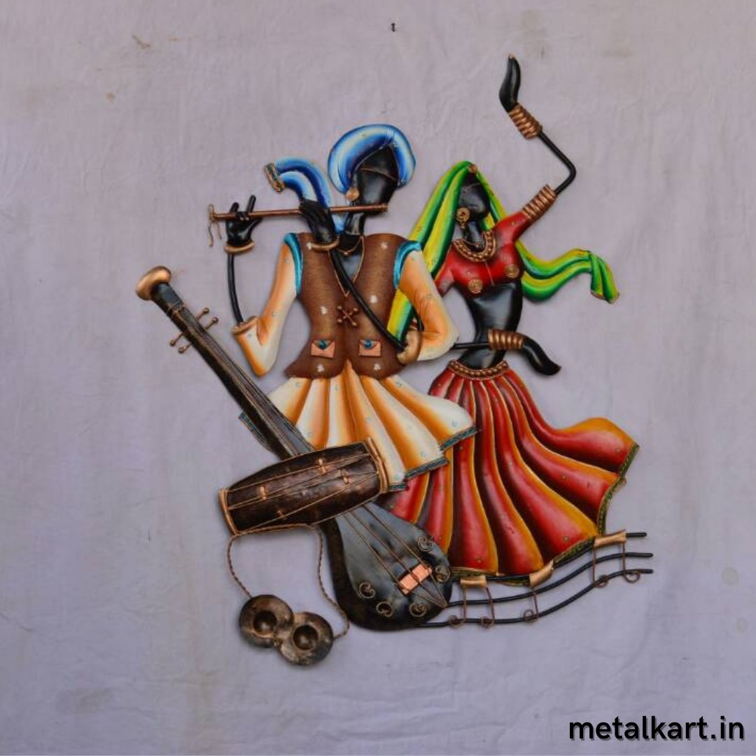 Folk Musicians Metallic Wall Art (24 x 20 Inches)