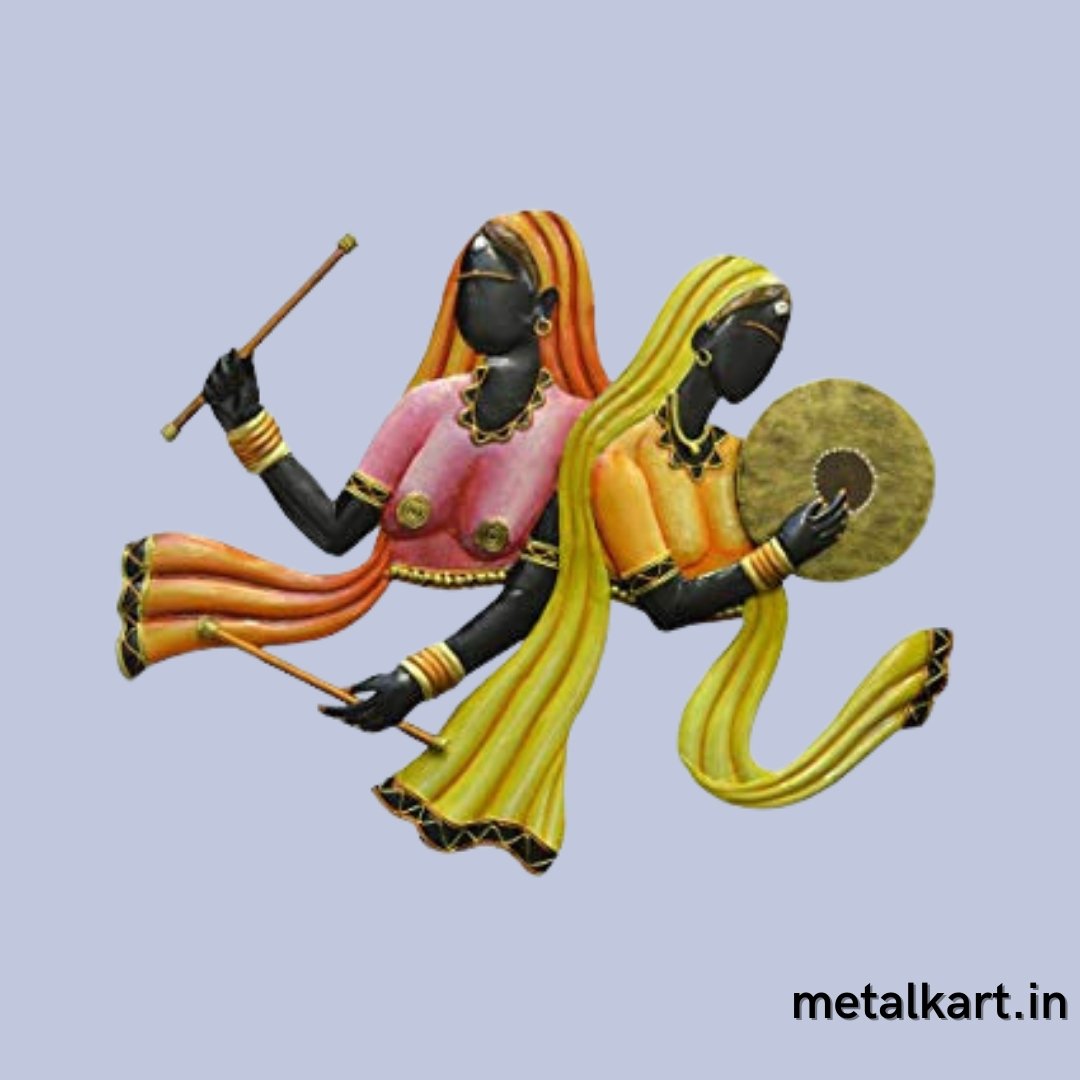 Garba Nritya Metallic Wall Art (24 x 20 Inches)