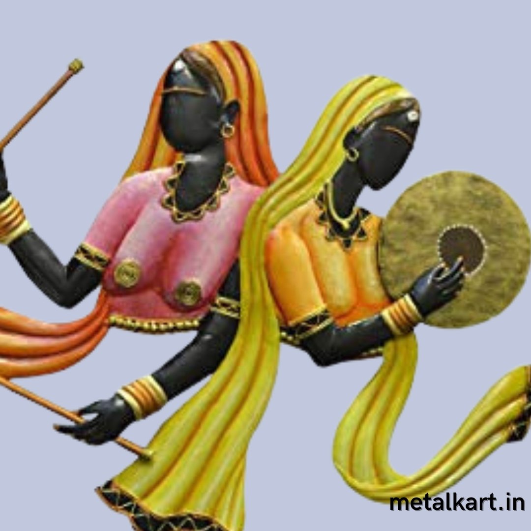 Garba Nritya Metallic Wall Art (24 x 20 Inches)