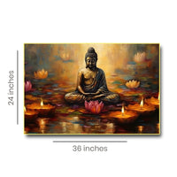 Thumbnail for Gautam Buddha in Yoga Canvas Wall Painting (36 x 24 Inches )