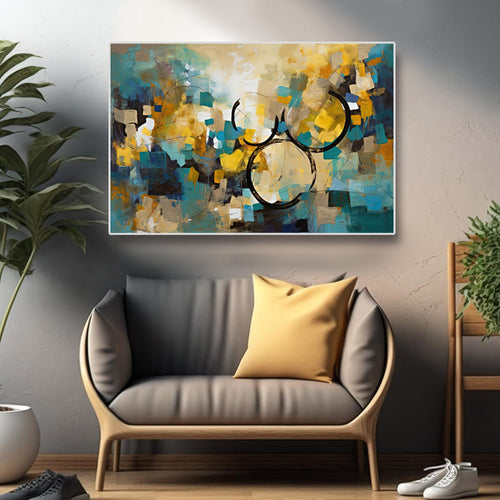 Geometrically Inspired canvas wall design (36 x 24 Inches)