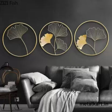 Gingko Leaf circular Ring Design Set of 3 (16.5 x 16.5 Inches)