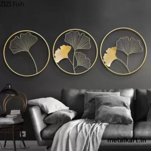 Gingko Leaf circular Ring Design Set of 3 (16.5 x 16.5 Inches)
