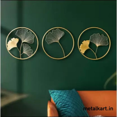 Gingko Leaf circular Ring Design Set of 3 (16.5 x 16.5 Inches)