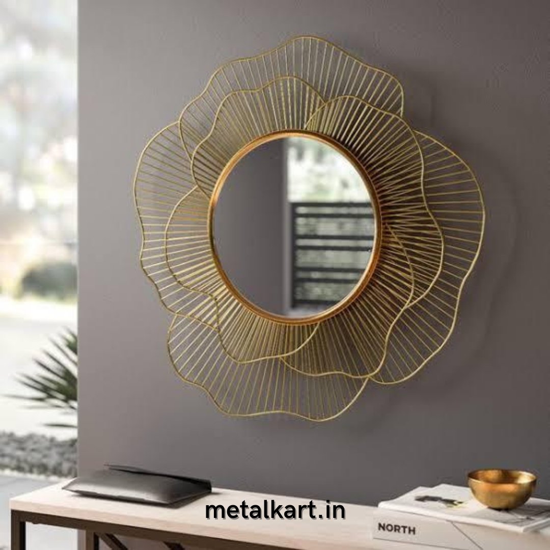 Golden rose circular mirror (24 Inches)