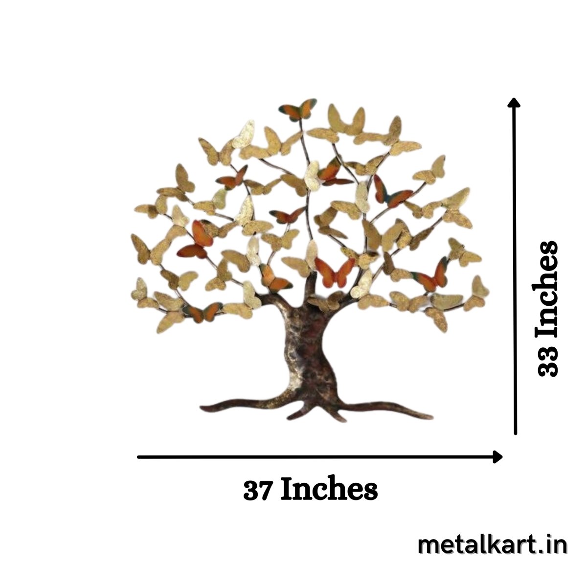 Handcrafted Butterfly Leaves Wall Tree (37 x 33 Inches)