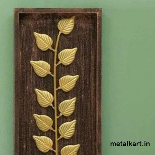Handmade MDF Framed Titan Leaf Wall Decor (20 x 8 Inches)