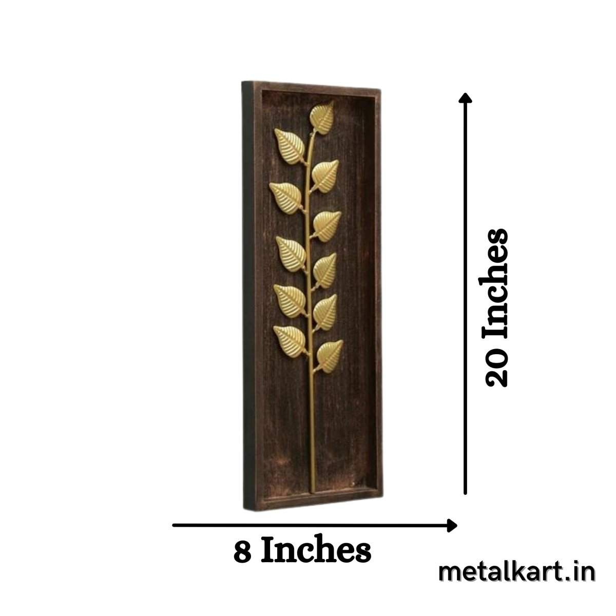 Handmade MDF Framed Titan Leaf Wall Decor (20 x 8 Inches)