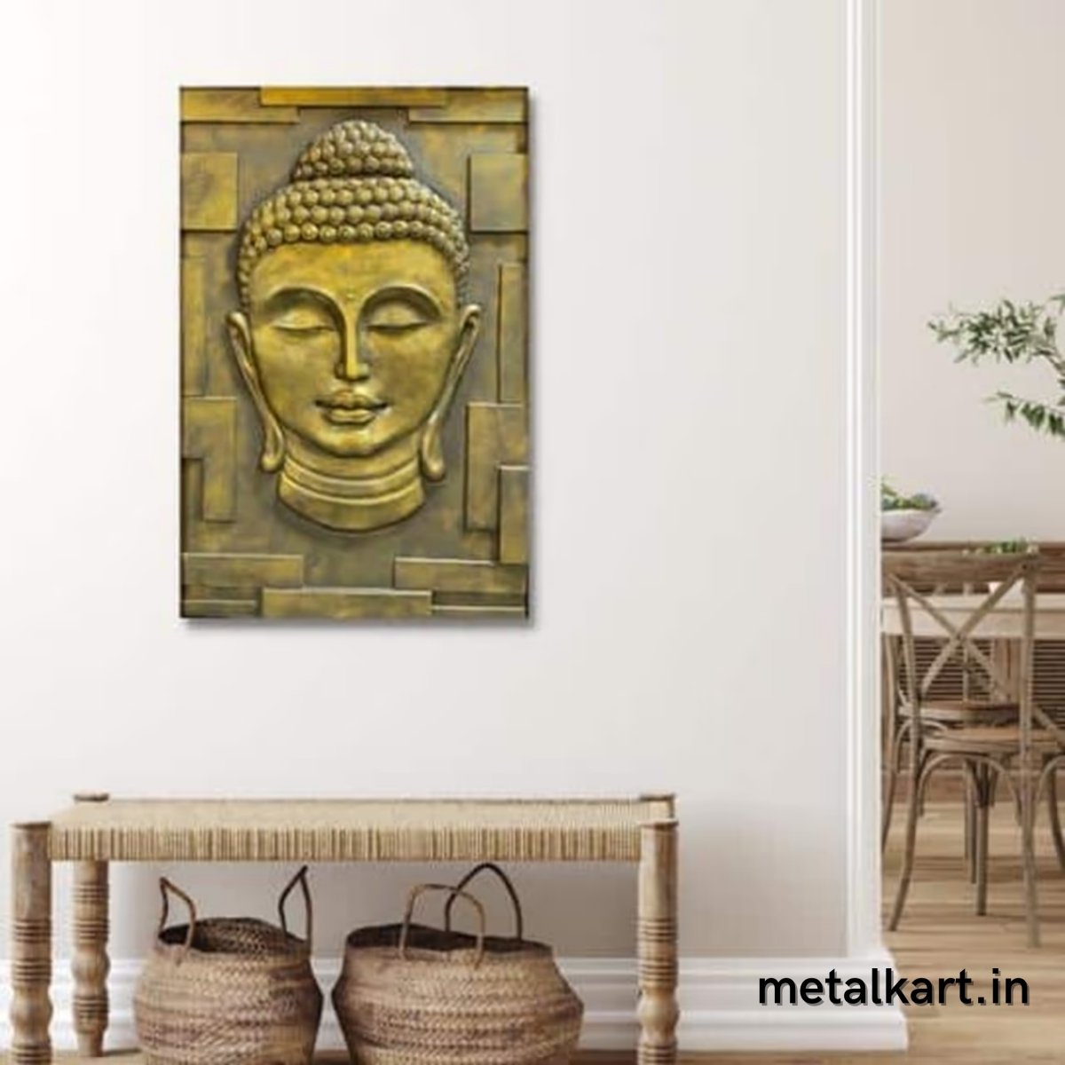 Handpainted Buddha Face 3D Wall Hanging (36 x 24 Inches)