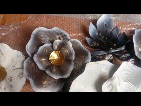 Metallic flower wall art (48 x 24 Inches)