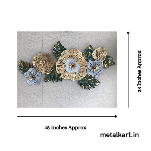 Jewel Toned Flowers wall Art (52 x 23 Inches)