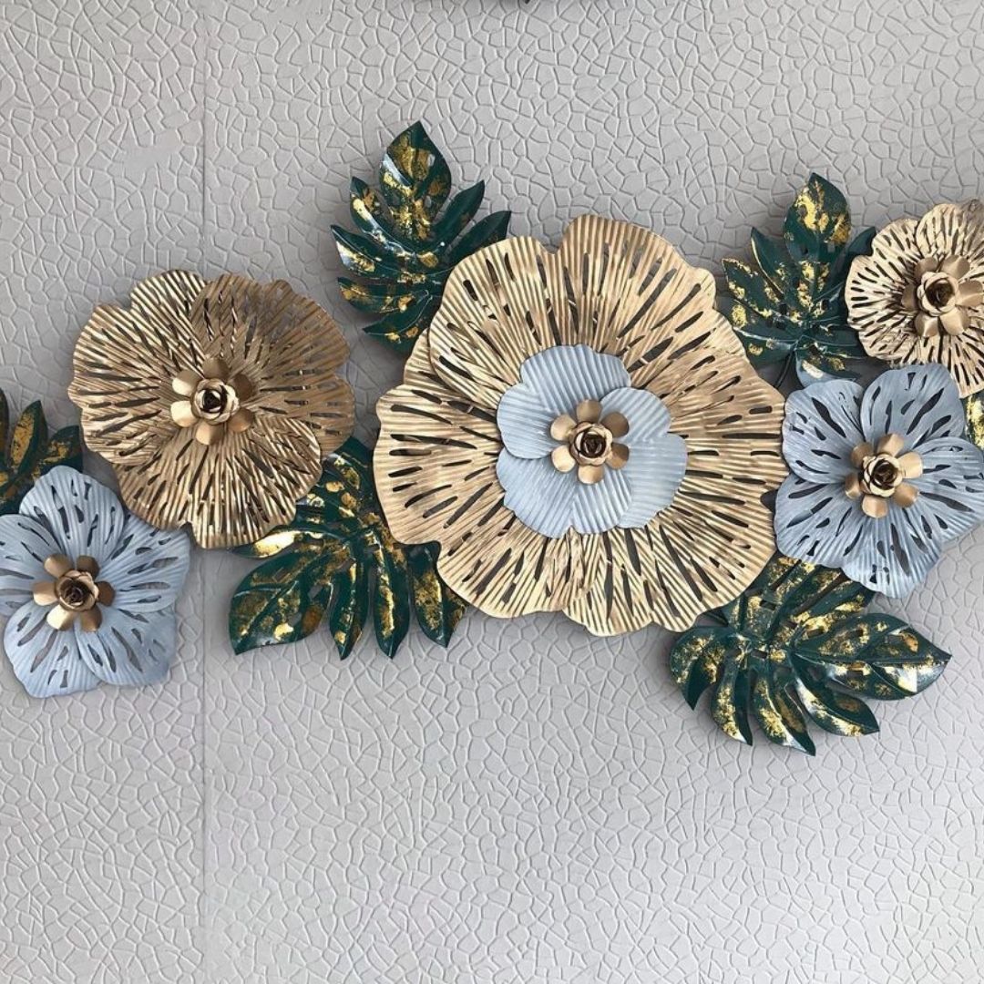 Jewel Toned Flowers wall Art (52 x 23 Inches)