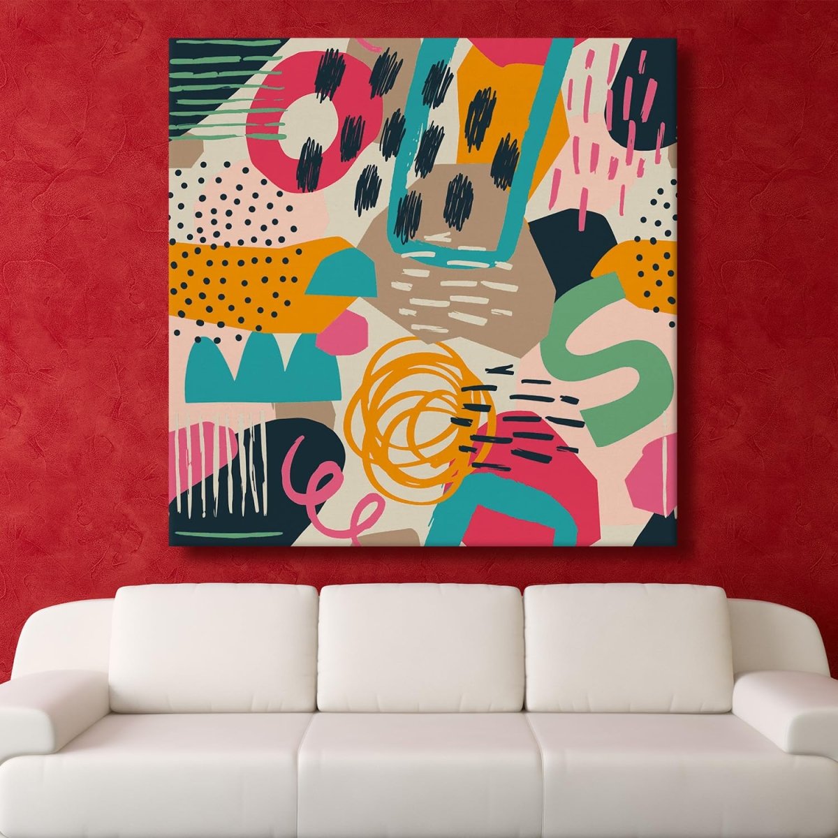 Lively Intersection Canvas Wall Painting (36 x 36 Inches)