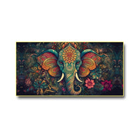 Thumbnail for Mangal Murti Morya Ganesha Canvas Painting for Wall Decor (48 x 24 Inches )