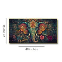 Thumbnail for Mangal Murti Morya Ganesha Canvas Painting for Wall Decor (48 x 24 Inches )