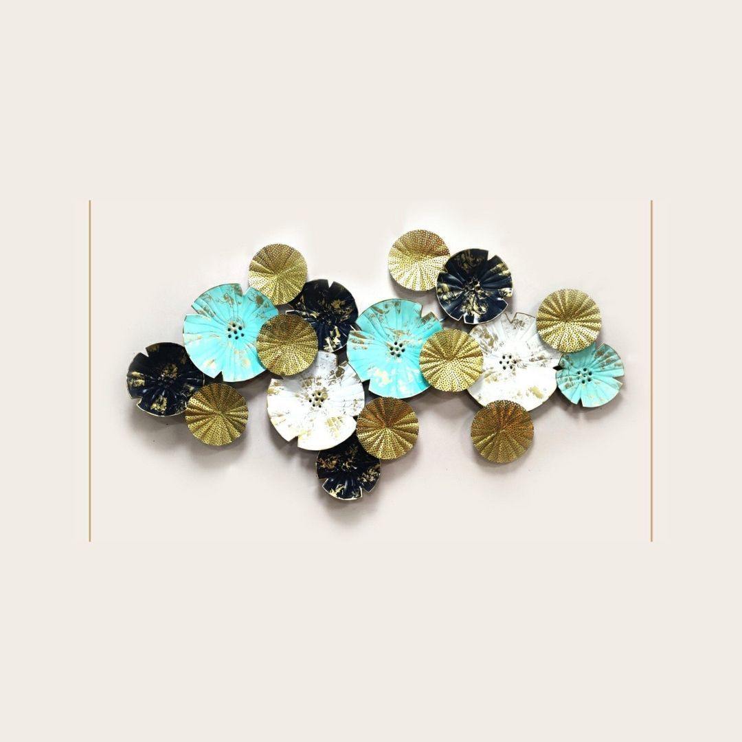 Metalkart multicolor 17 Plates Abstract wall art (50 x 27 Inches)