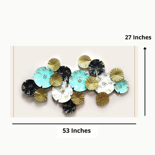 Metalkart multicolor 17 Plates Abstract wall art (50 x 27 Inches)