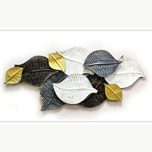 Metalkart sacred iron leafs wall art for home, office, studio (44 x 22 Inches)