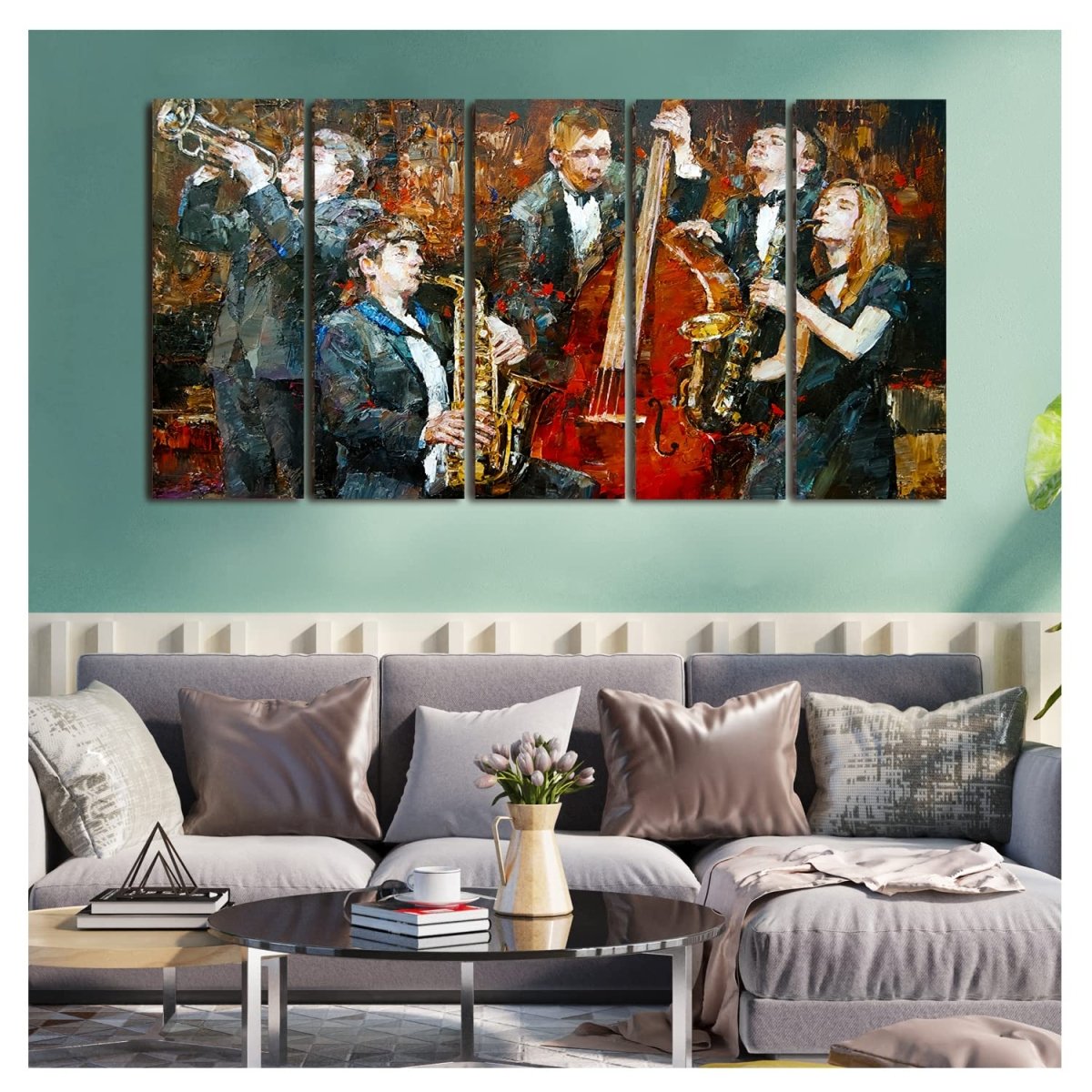 Metalkart Special Band of Maestro Wall Painting (Set of 5)