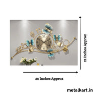 Thumbnail for Metalkart special Butterfly Delight metallic Wall Clock (38 x 21 Inches)