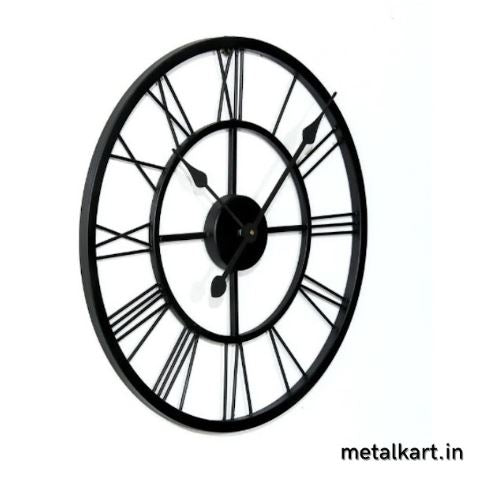 Metalkart Special Ebon Roman Timepiece Black Finish (24 x 24 Inches)