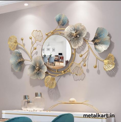 Metalkart special flowery premium wall Mirror (40 x 22 Inches)