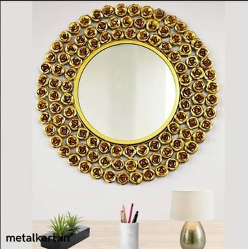 Metalkart Special Golden Celestial Fireworks Mirror (30 x 30 Inches)