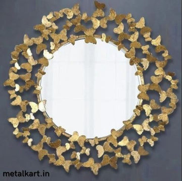 Metalkart Special Golden Floral Constellation Wall Mirror (30 x 30 Inches)