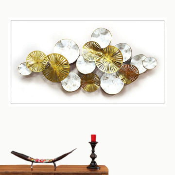 Metalkart special Golden white metal art (52 x 26 Inches)